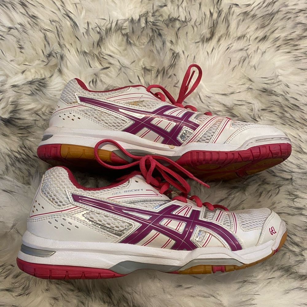 ASICS Women's White and Purple Athletic Shoes